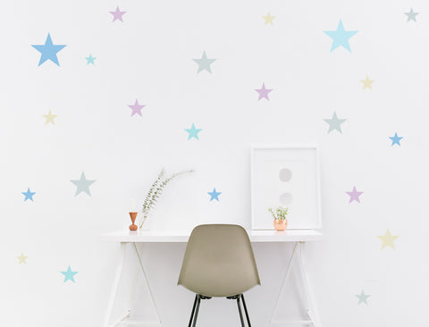 Wandsticker Set Pastell Sterne