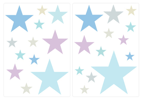 Wandsticker Set Pastell Sterne