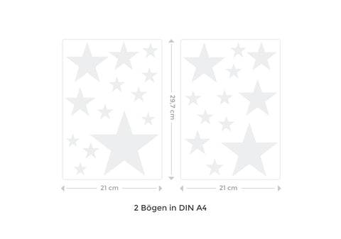 Wandsticker Set Pastell Sterne