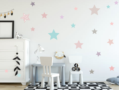 Wandsticker Set Pastell Sterne 2.0