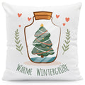 Kissen mit Weihnachtsmotiv - Warme Wintergrüße - Weihnachtsdeko - Für Frauen & Männer