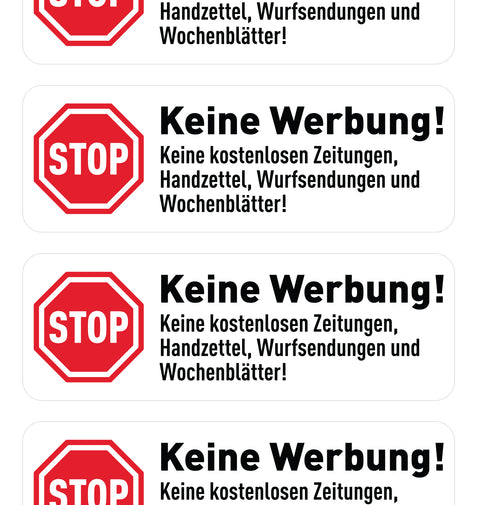 Aufkleber Keine Werbung
