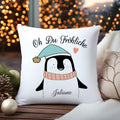 Kissen mit Weihnachtsmotiv und Name - Oh Du Fröhliche - Weihnachtsdeko - Für Frauen & Männer