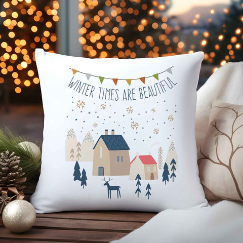 Kissen mit Motiv Winter times are beautiful