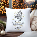 Kissen mit Weihnachtsmotiv und Namen - Weihnachtsglocke  - Weihnachtsdeko - Geschenk für Sie & Ihn