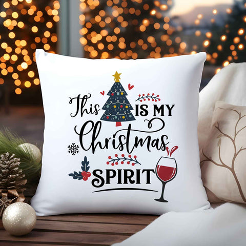 Kissen mit Weihnachtsmotiv - This Is My Christmas Spirit - Weihnachtsdeko - Für Frauen & Männer