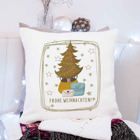 Kissen mit Weihnachtsmotiv mit Namen - Frohe Weihnachten Christmas tree - Weihnachtsdeko