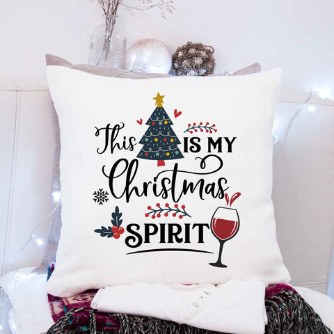 Kissen mit Weihnachtsmotiv - This Is My Christmas Spirit - Weihnachtsdeko - Für Frauen & Männer