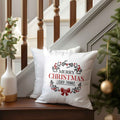 Kissen mit Weihnachtsmotiv und Name - Merry Christmas Kranz - Weihnachtsdeko - Für Frauen & Männer