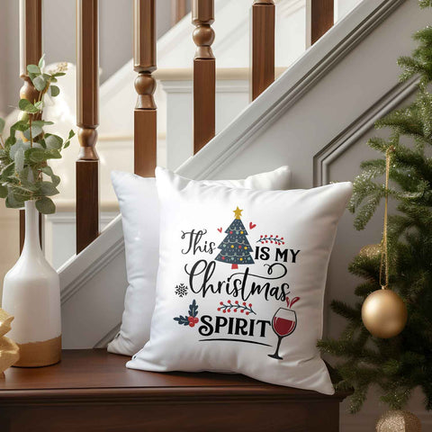 Kissen mit Weihnachtsmotiv - This Is My Christmas Spirit - Weihnachtsdeko - Für Frauen & Männer