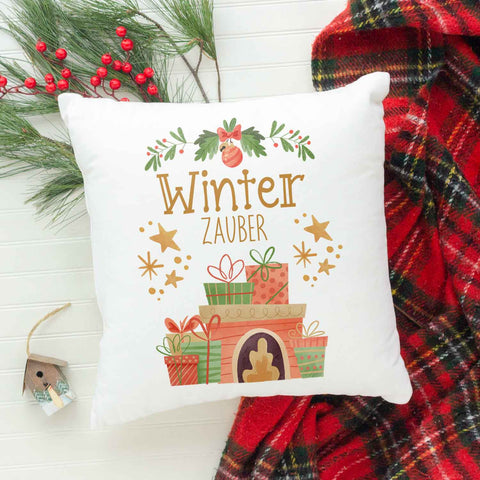 Kissen mit Weihnachtsmotiv - Winterzauber  - Weihnachtsdeko - Geschenk für Frauen & Männer