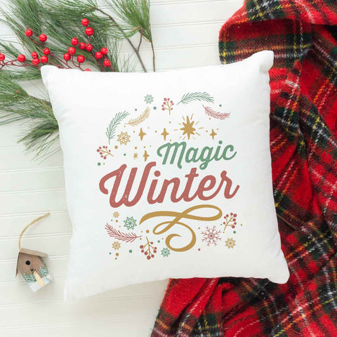 Kissen mit Weihnachtsmotiv - Magic Winter - Weihnachtsdeko - Geschenke für Frauen & Männer