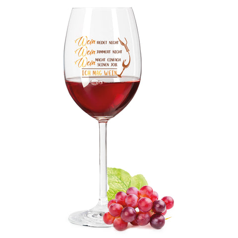 Leonardo Weinglas mit UV-Druck "Wein redet nicht, Wein jammert nicht"