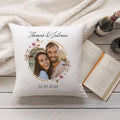 Bedrucktes Kissen Floralkreis mit Foto & Namen