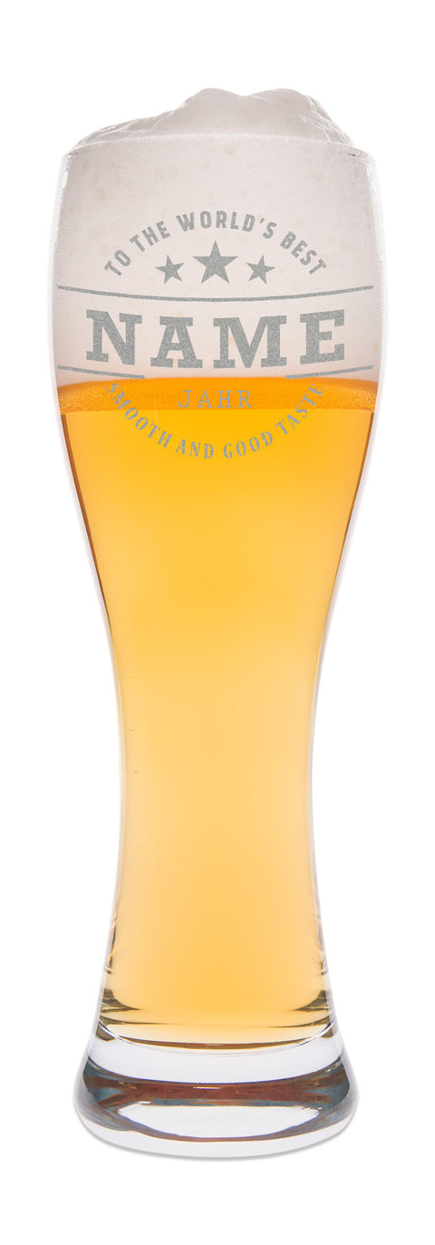Weizenglas "To the worlds best" mit Gravur