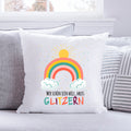 Bedrucktes Kissen mit Spruch Wer schön sein will, muss glitzern