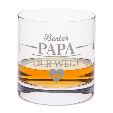 Leonardo Whiskygläser mit Gravur - "Bester Papa der Welt" im Set mit 0,5l Karaffe