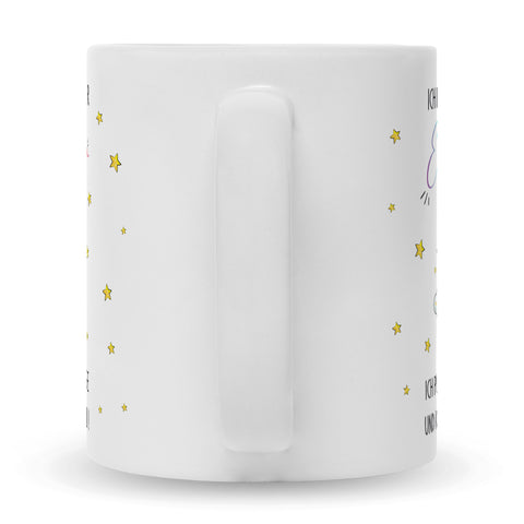 Bedruckte Tasse mit Spruch Königin der Einhörner