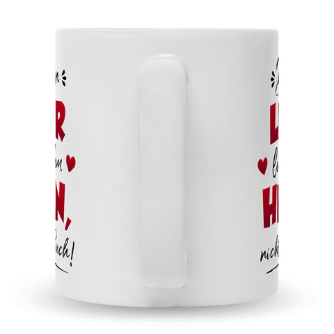 Bedruckte Tasse mit Spruch Die besten Lehrer lehren aus dem Herzen