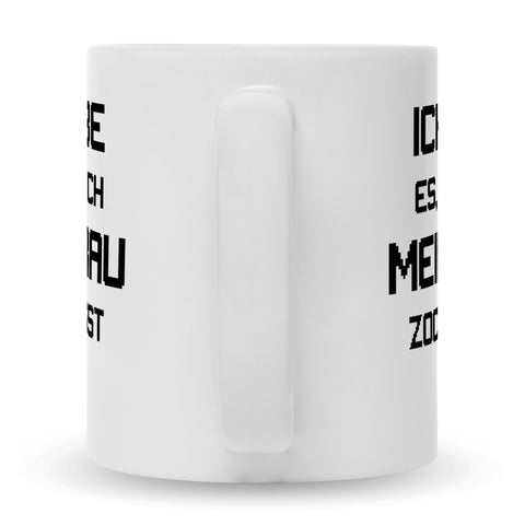 Bedruckte Tasse mit Spruch Ich liebe es wenn mich meine Frau zocken lässt