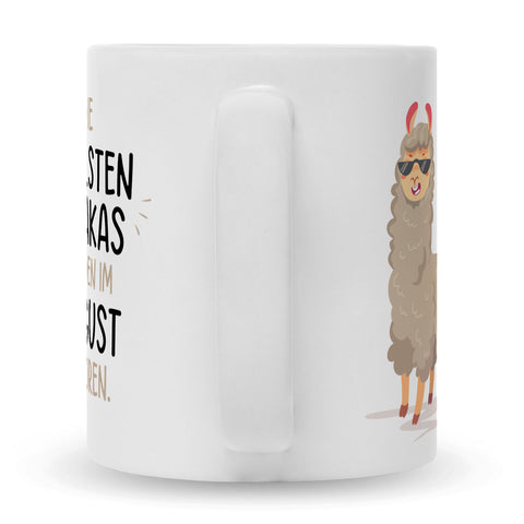 Bedruckte Tasse mit Spruch Die coolsten Alpakas