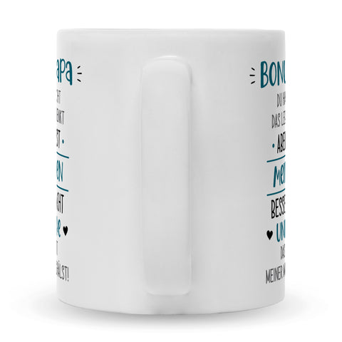 Bedruckte Tasse mit Spruch Bonus Eltern