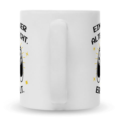 Bedruckte Tasse mit Spruch - Ein Zocker altert nicht er levelt