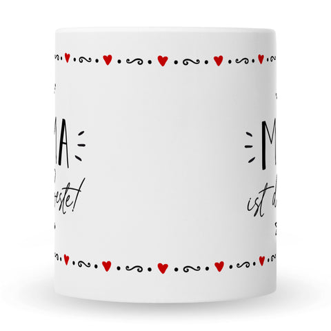 Bedruckte Tasse mit Spruch Mama ist die Beste!