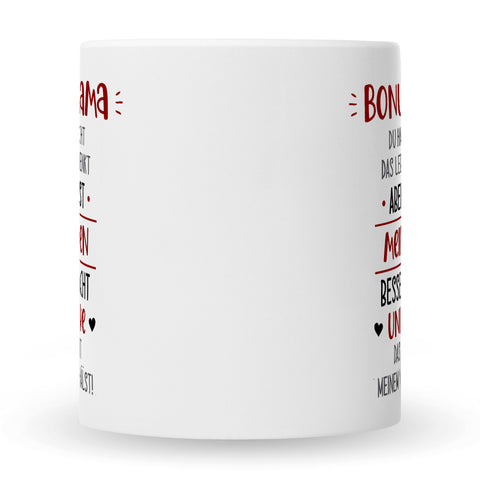 Bedruckte Tasse mit Spruch Bonus Eltern