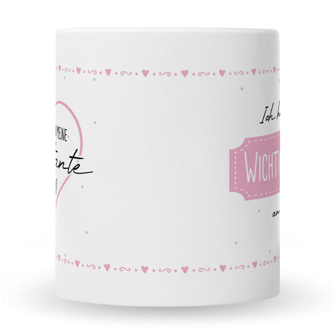 Bedruckte Tasse mit Spruch Ich habe eine wichtige Frage an dich! Patentante/Patenonkel