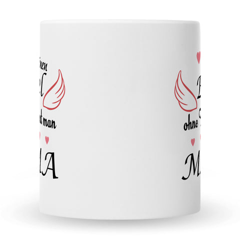 Bedruckte Tasse mit Spruch Engel ohne Flügel