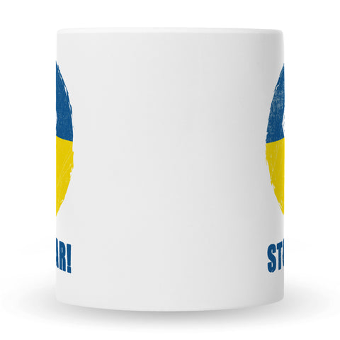 Bedruckte Tasse mit Spruch Stop War Ukraine