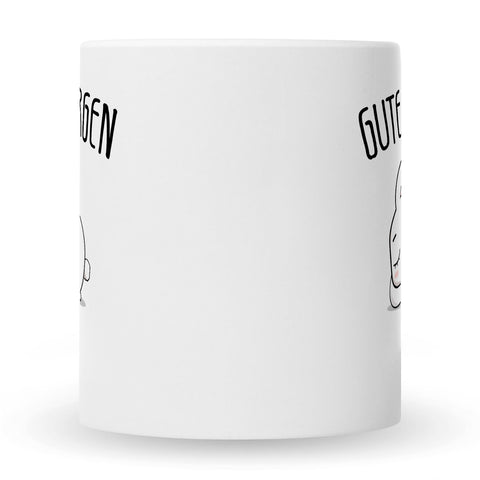 Bedruckte Tasse mit Spruch Guten Morgen Hase