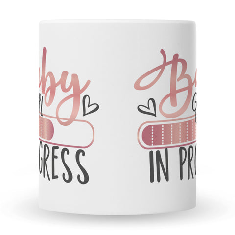 Bedruckte Tasse mit Spruch Baby in Progress