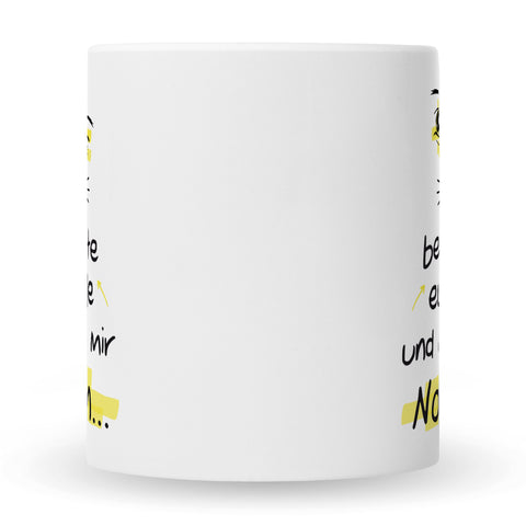Bedruckte Tasse mit Spruch Ich beobachte euch alle