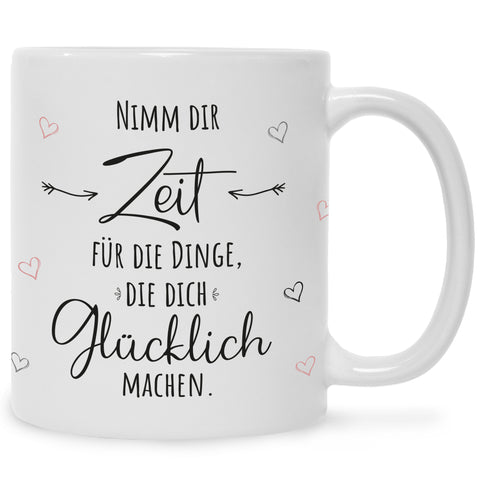 Bedruckte Tasse mit Spruch Nimm dir Zeit