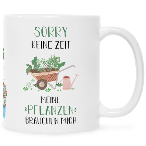Bedruckte Tasse mit Spruch Meine Pflanzen brauchen mich