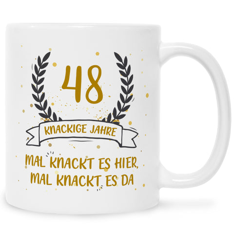 Bedruckte Tasse mit Spruch Knackige Jahre