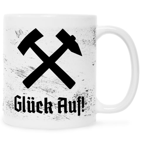 Bedruckte Tasse mit Spruch Glück Auf!