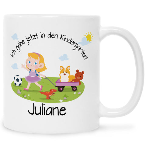 Bedruckte Tasse mit Motiv Ich gehe jetzt in den Kindergarten für Jungen & Mädchen
