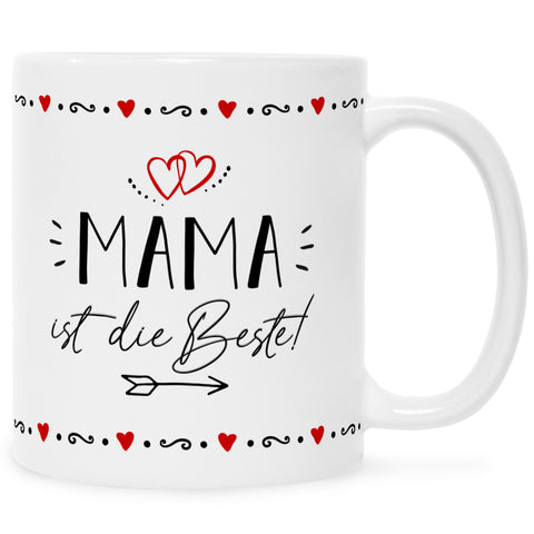 Bedruckte Tasse mit Spruch Mama ist die Beste!