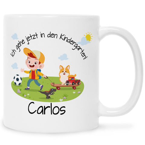 Bedruckte Tasse mit Motiv Ich gehe jetzt in den Kindergarten für Jungen & Mädchen