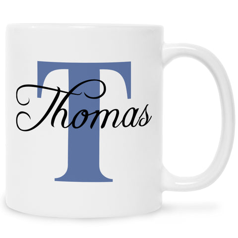 Bedruckte Tasse mit Initialen und Namen