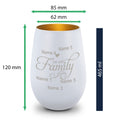 Deko Windlicht aus Glas mit Gravur - We are Family - Personalisiert mit bis zu fünf Namen