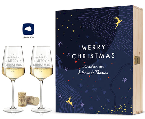 Leonardo Weingläser mit Gravur im "Christmas Night" Design