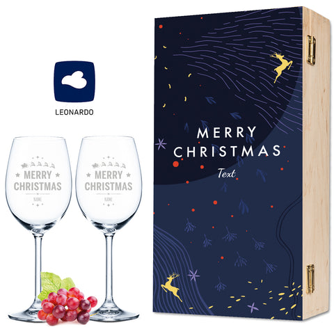 Leonardo Weingläser mit Gravur im "Christmas Night" Design