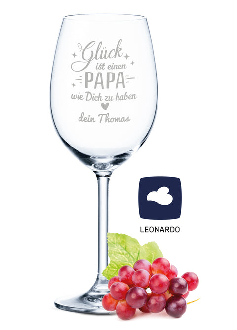 Leonardo Weinglas mit Gravur "Glück ist einen Papa wie Dich zu haben"