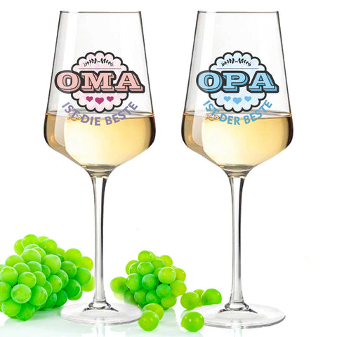 Leonardo Weingläser mit UV-Druck "Opa & Oma ist der/die Beste" im Set