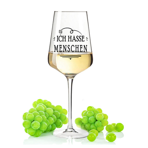 Leonardo Weingläser mit UV-Druck "Ich hasse Menschen"
