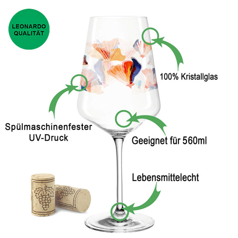 Leonardo Puccini Weingläser mit UV-Druck im Blumen Watercolor Design im Set